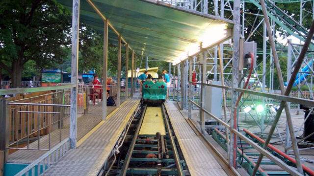 Looking down the tracks of the station