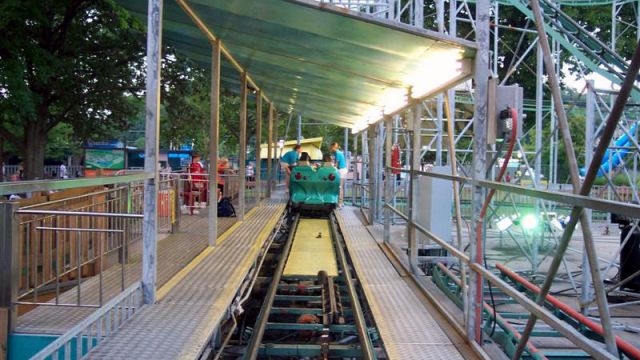 Looking down the tracks of the station